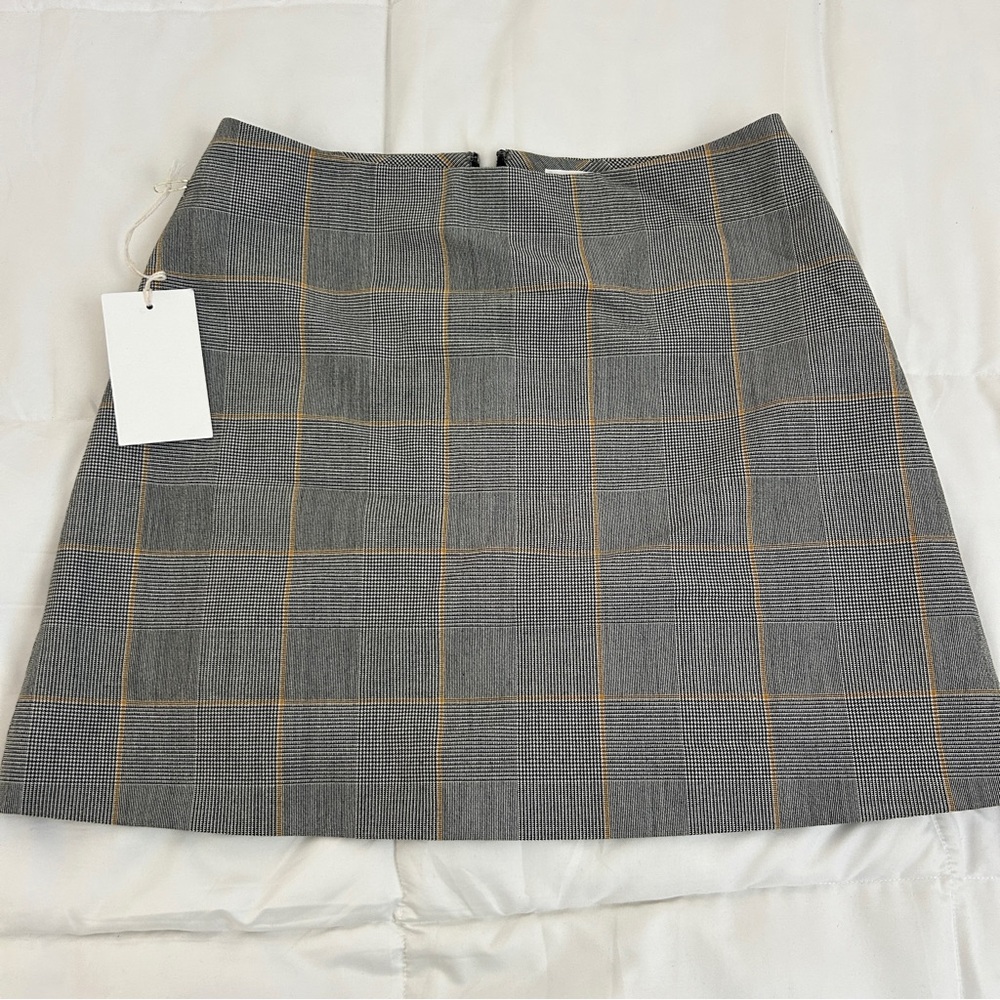Aritzia Wilfred Gray Plaid Mini Skirt in Small